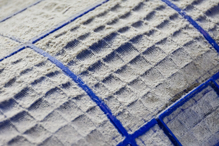 Close up of dust and dirty on air conditioner filter.